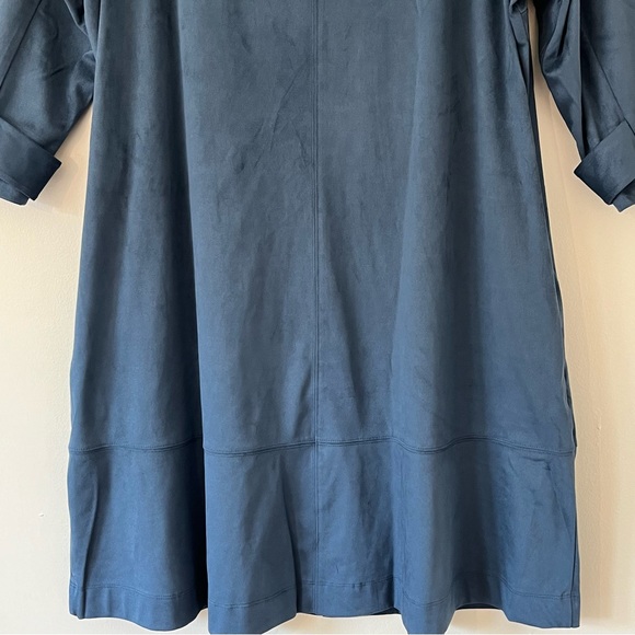 NWT Soft Surroundings Rani Stretch Faux Vegan Suede Dress 3/4 Sleeves - Picture 9 of 16